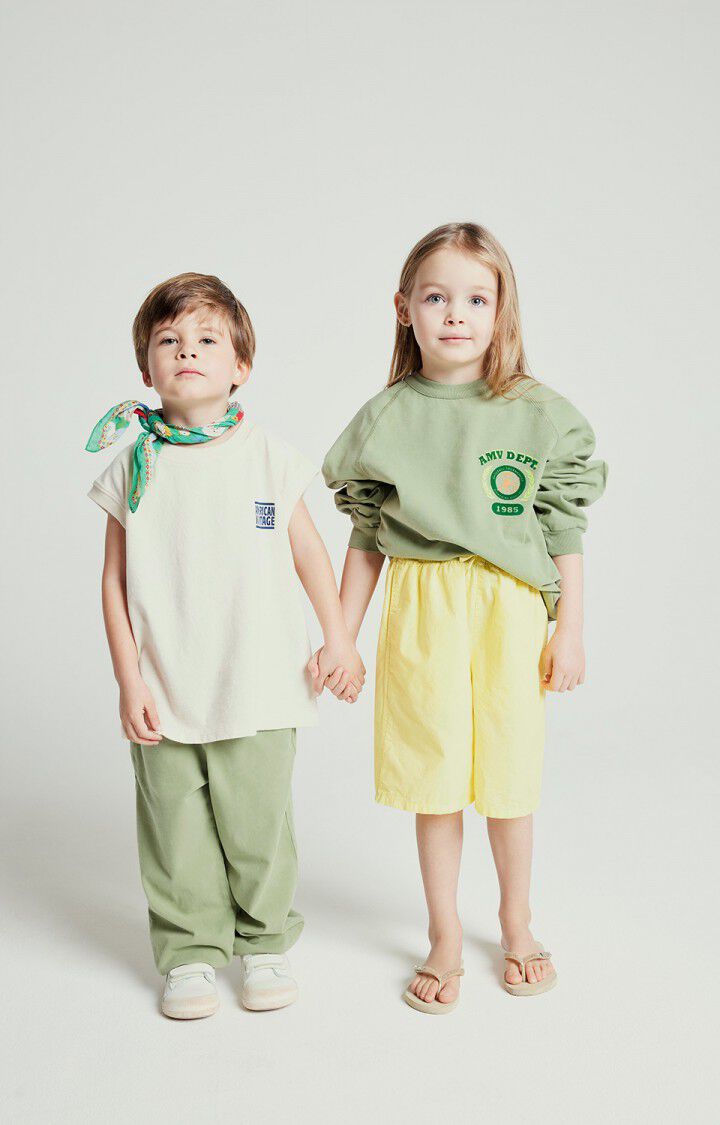 American Vintage Sweat Enfant Fazy - RIVE VINTAGE 46 Manches Longues Vert - E25