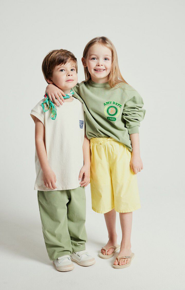 American Vintage Sweat Enfant Fazy - RIVE VINTAGE 46 Manches Longues Vert - E25