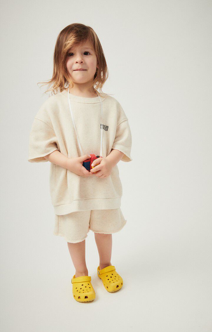 american vintage Sweat enfant Itonay - ECRU CHINE 14 Manches courtes Beige - E24