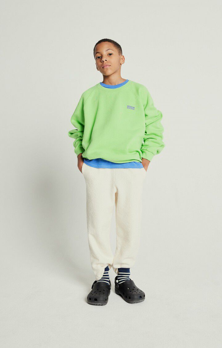 american vintage Sweat enfant Izubird - AMANDIER VINTAGE 48 Manches longues Vert - E25