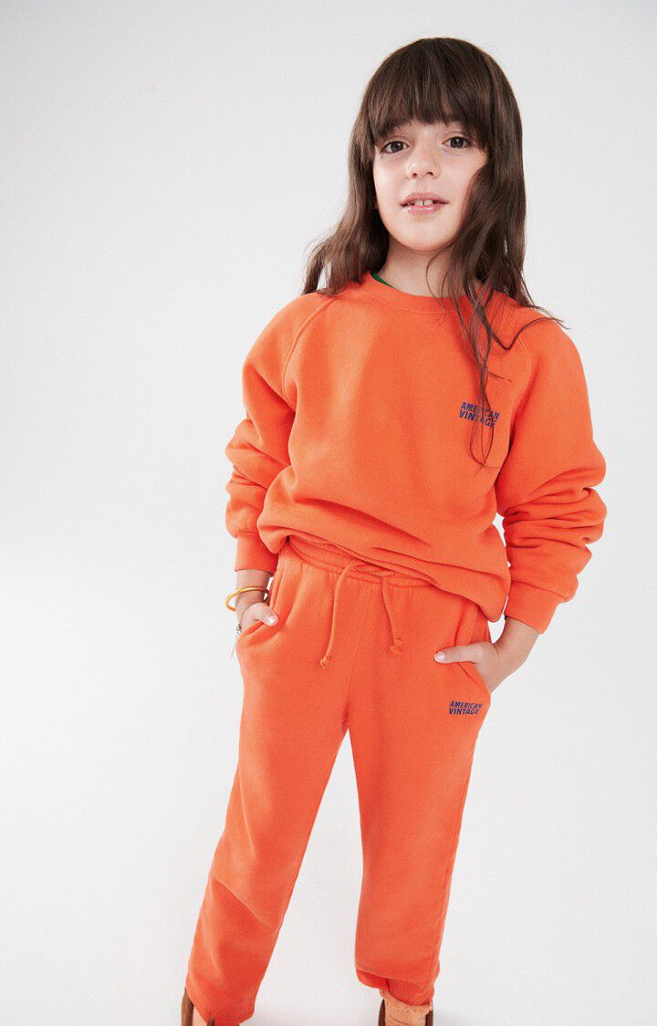 american vintage Sweat enfant Izubird - FEU FLUO 48 Manches longues Orange - H24
