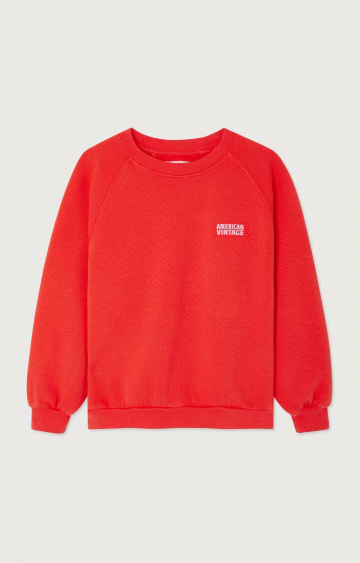 American Vintage Sweat Enfant Izubird - FRAISE VINTAGE 48 Manches Longues Rouge - E25