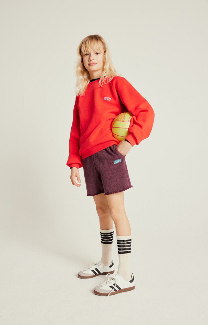 american vintage Sweat enfant Izubird - FRAISE VINTAGE 48 Manches longues Rouge - E25