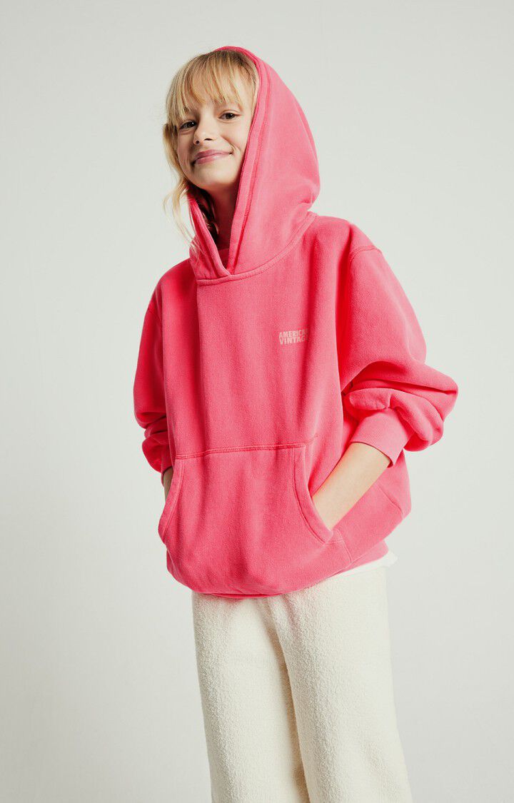 american vintage Sweat enfant Izubird - HORTENSIA FLUO 36 Manches longues Rose - E25