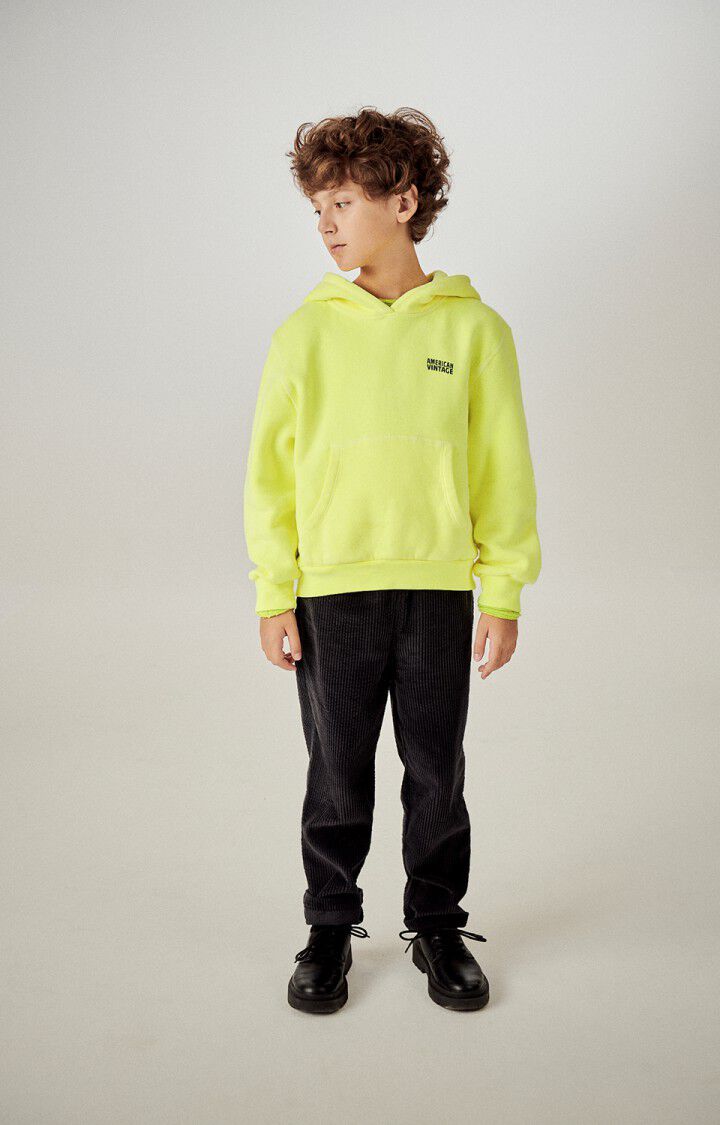 American Vintage Sweat Enfant Izubird - JAUNE FLUO 36 Manches Longues Jaune - E24