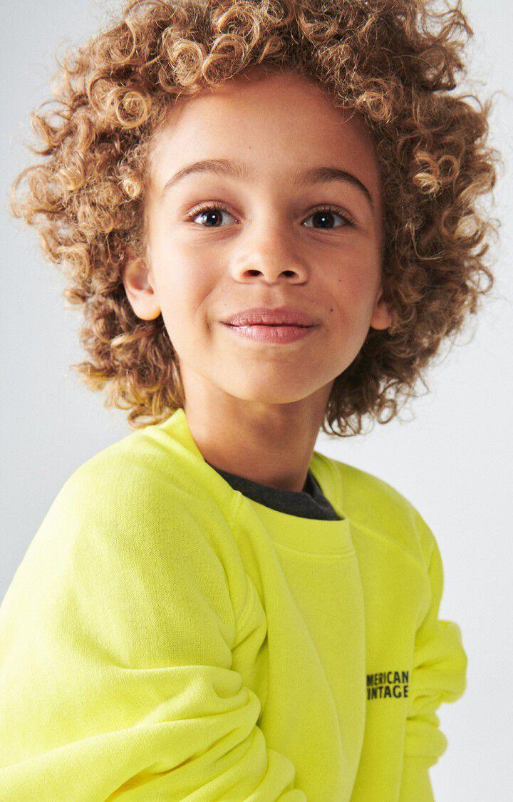 American Vintage Sweat Enfant Izubird - JAUNE FLUO 48 Manches Longues Jaune - E24