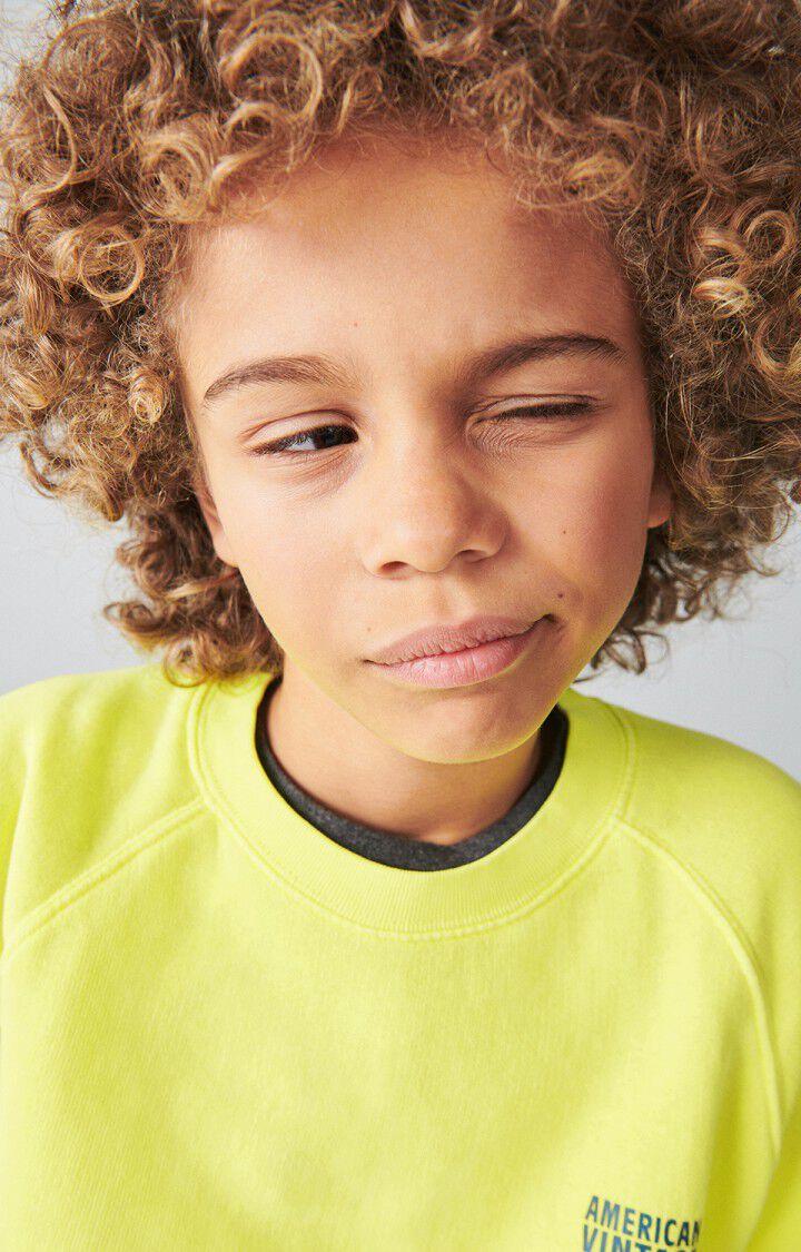 American Vintage Sweat Enfant Izubird - JAUNE FLUO 48 Manches Longues Jaune - E24