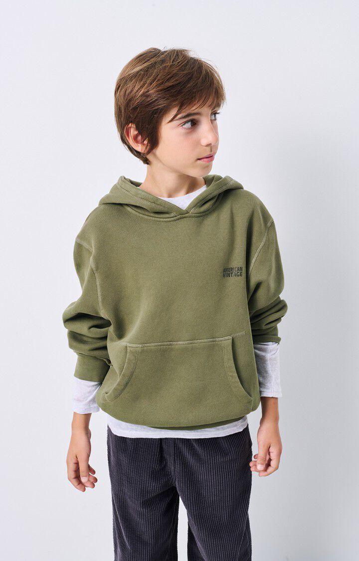 american vintage Sweat enfant Izubird - KAKI VINTAGE 36 Manches longues Vert - E25