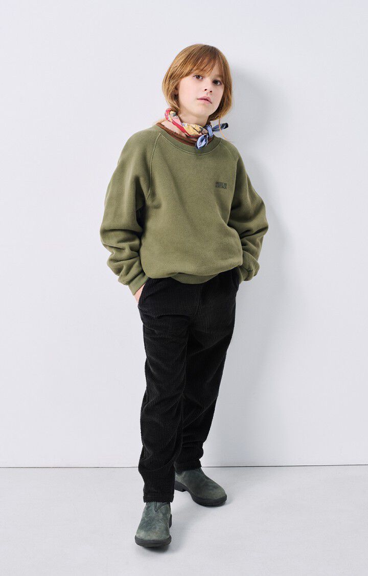 American Vintage Sweat Enfant Izubird - KAKI VINTAGE 48 Manches Longues Vert - E25