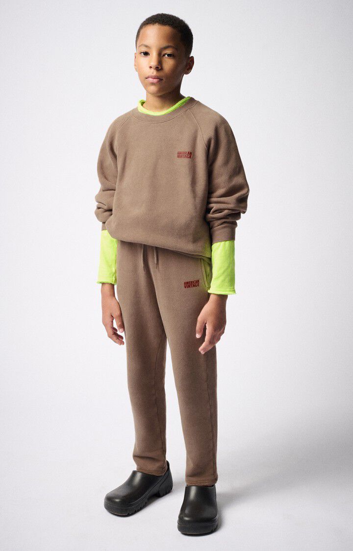 american vintage Sweat enfant Izubird - OURSON VINTAGE 48 Manches longues Marron - E25