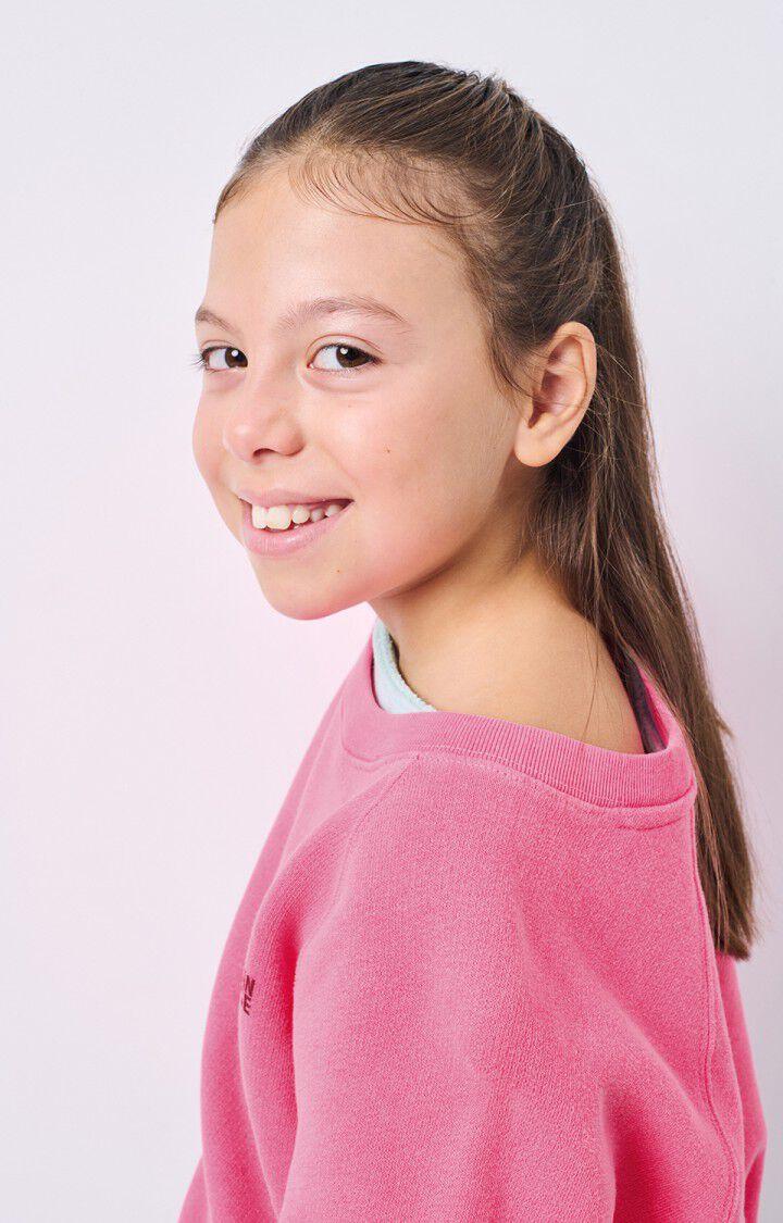 American Vintage Sweat Enfant Izubird - ROSE FLUO 48 Manches Longues Rose - E25