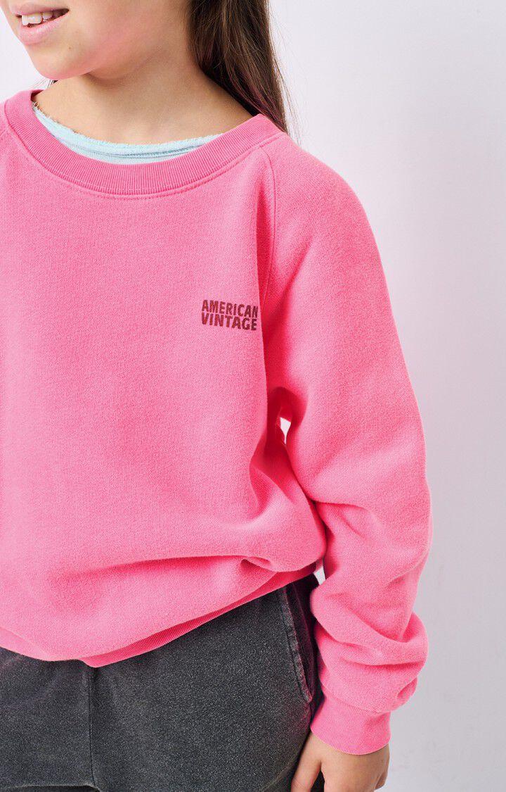 American Vintage Sweat Enfant Izubird - ROSE FLUO 48 Manches Longues Rose - E25