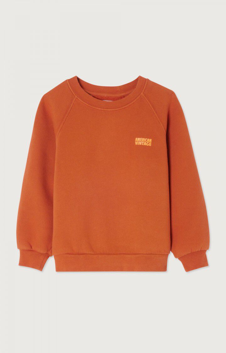 American Vintage Sweat Enfant Izubird - TERRE BRULEE VINTAGE 48 Manches Longues Marron - E24