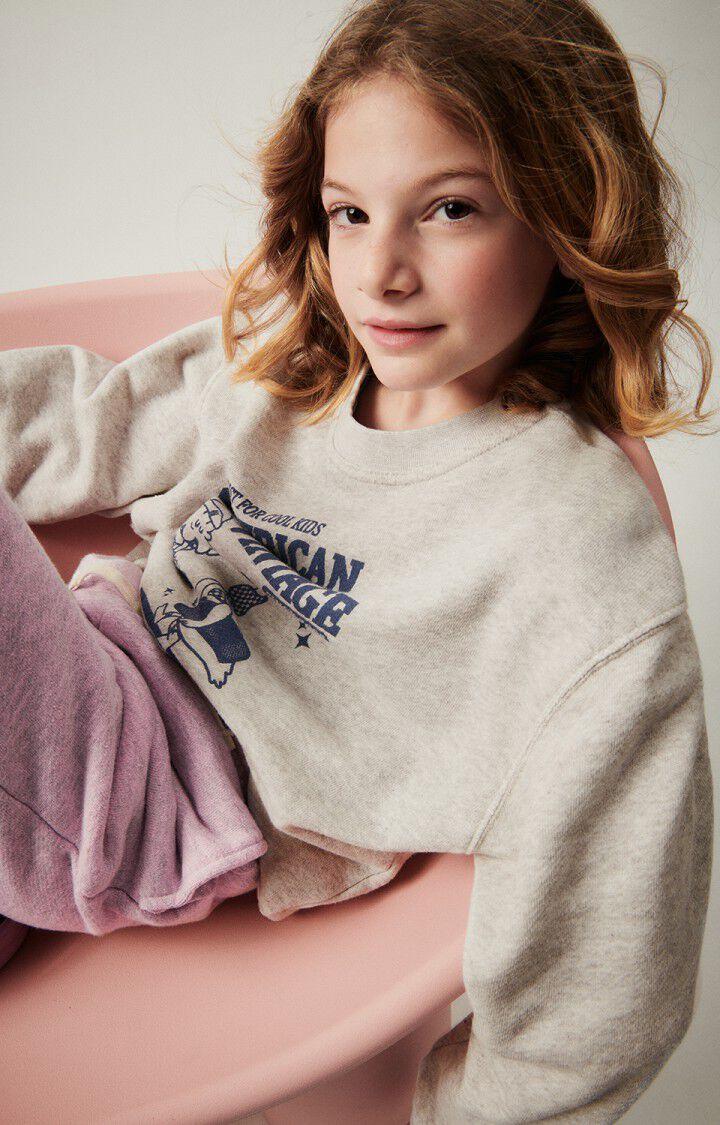 American Vintage Sweat Enfant Kodytown - MILDRED POLAIRE CHINE 34 Manches Longues Gris - H24
