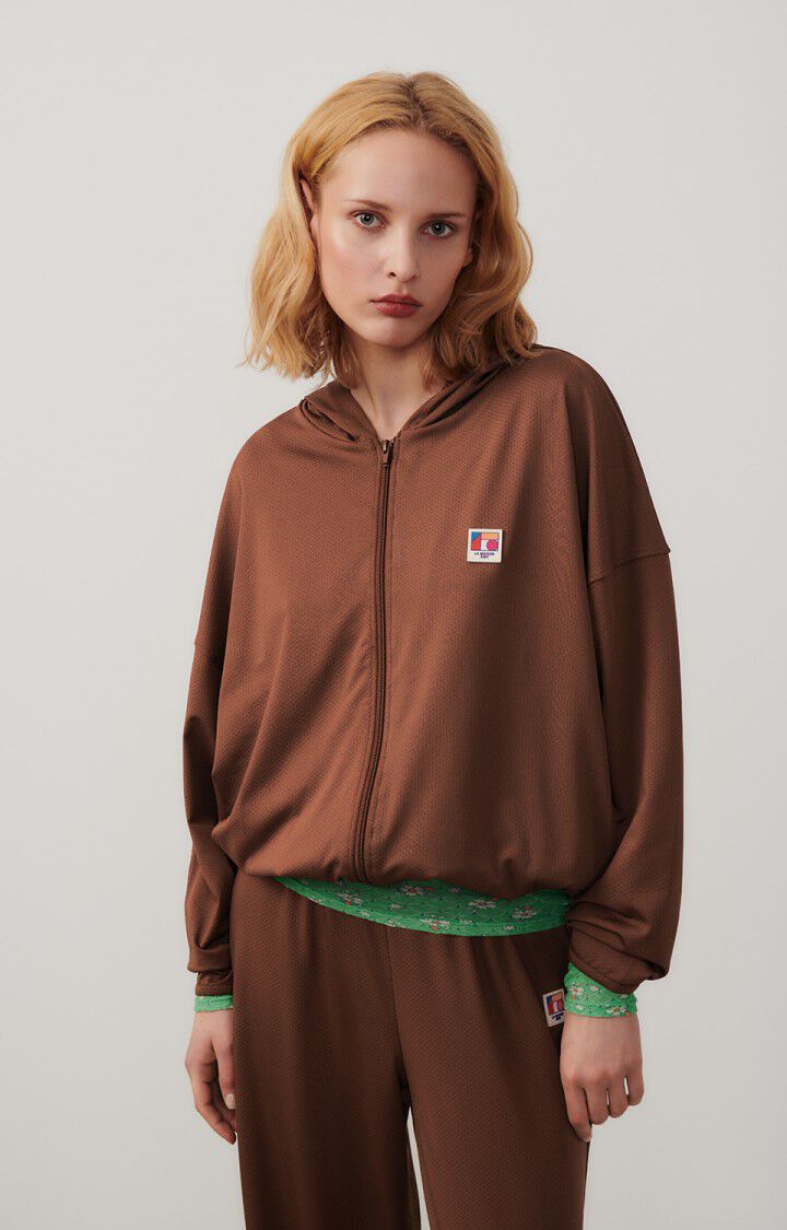 american vintage Sweat femme Apatown - BRUNE 48 Manches longues Marron - E24