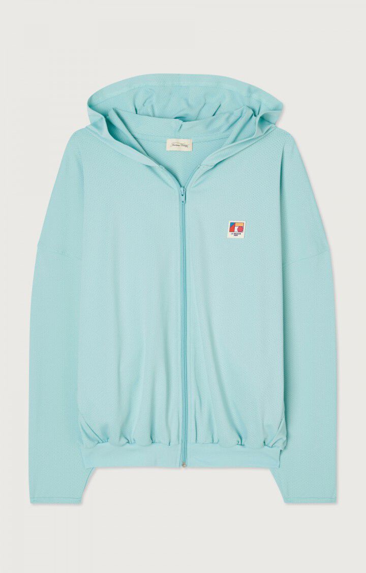 american vintage Sweat femme Apatown - TURQUOISE 48 Manches longues Bleu - E24B