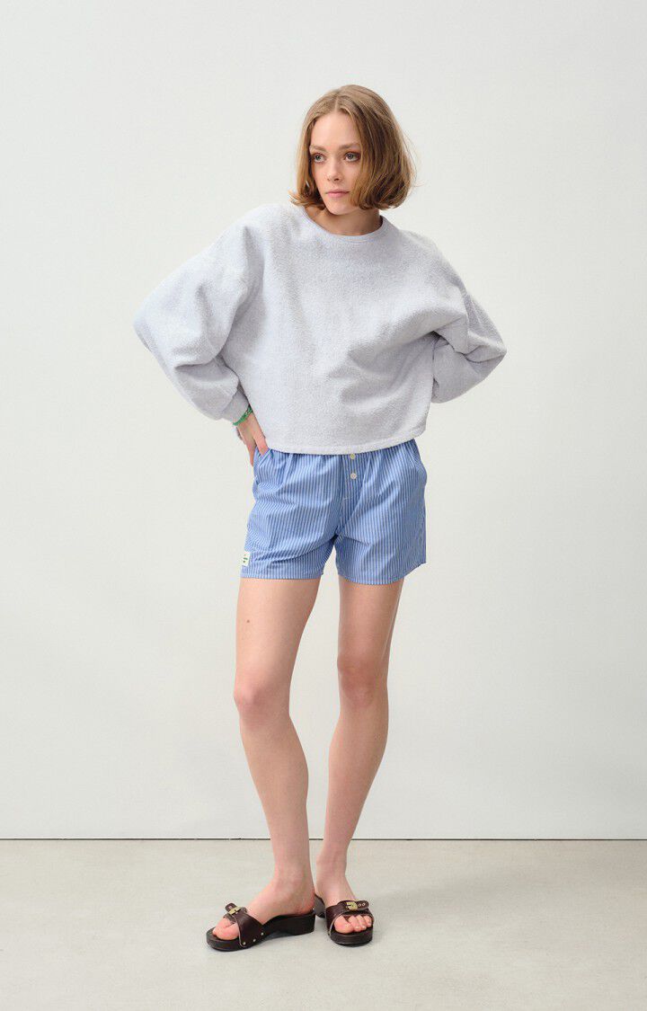American Vintage Sweat Femme Bobypark - ARCTIQUE CHINE 49 Manches Longues Gris - E25