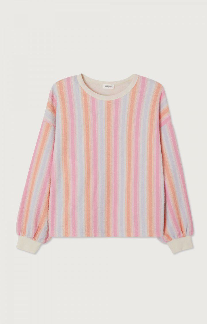 American Vintage Sweat Femme Bobypark - AXELLE 49 Manches Longues Rose - E24