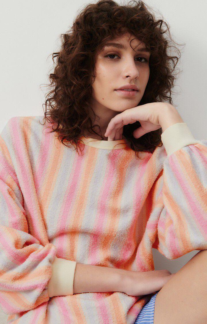 american vintage Sweat femme Bobypark - AXELLE 49 Manches longues Rose - E24