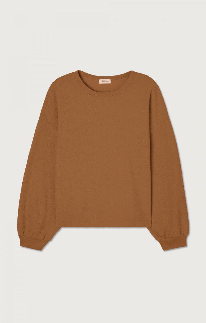 american vintage Sweat femme Bobypark - BRUNETTE 49 Manches longues Marron - E23B