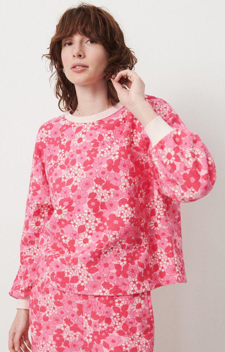american vintage Sweat femme Bobypark - CLOTILDE 49 Manches longues Rose - E24