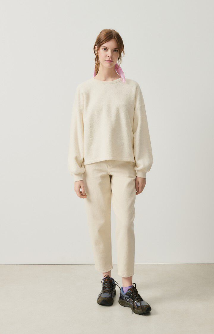 American Vintage Sweat Femme Bobypark - ECRU 49 Manches Longues Beige - E25