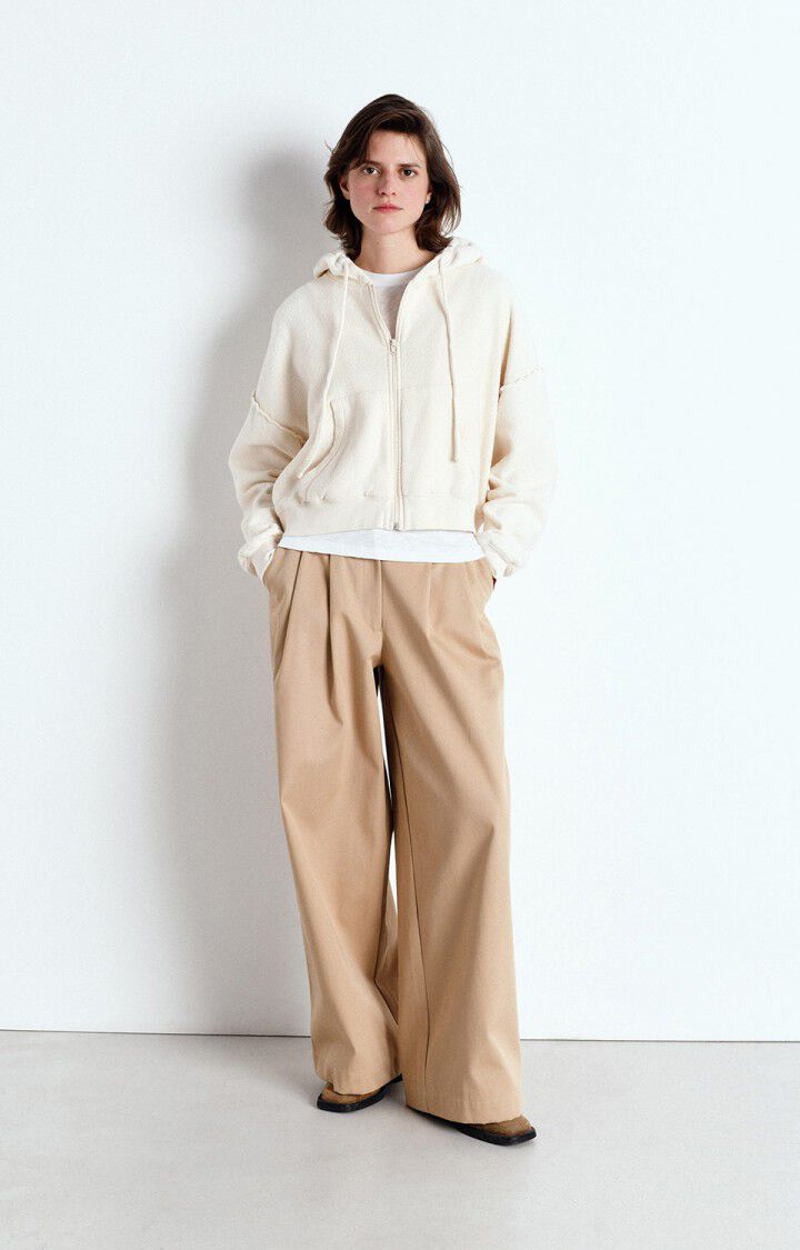 American Vintage Sweat Femme Bobypark - ECRU 52 Manches Longues Beige - E25