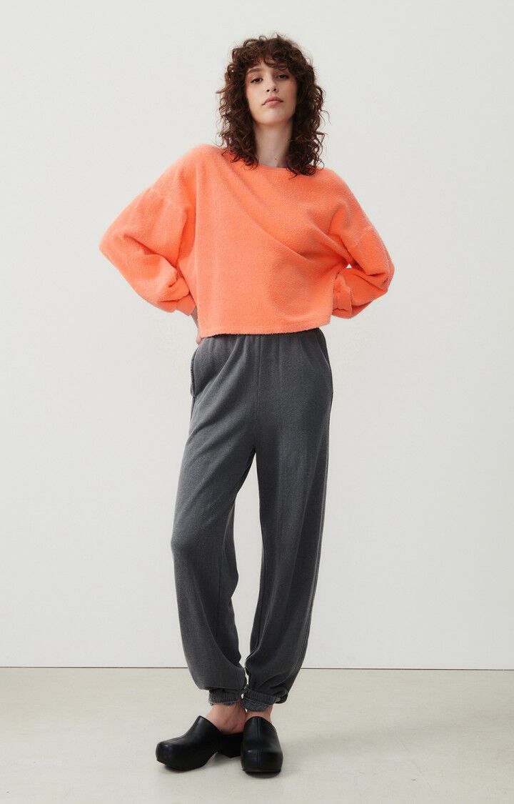 American Vintage Sweat Femme Bobypark - FEU FLUO 48 Manches Longues Orange - E24