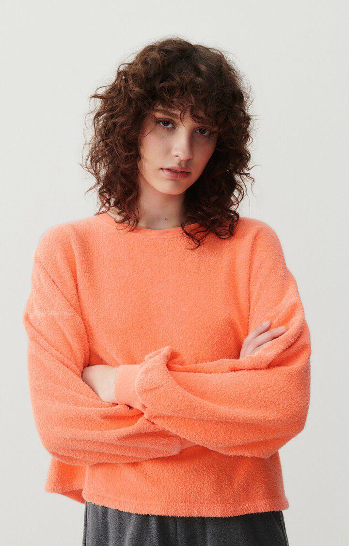 american vintage Sweat femme Bobypark - FEU FLUO 48 Manches longues Orange - E24
