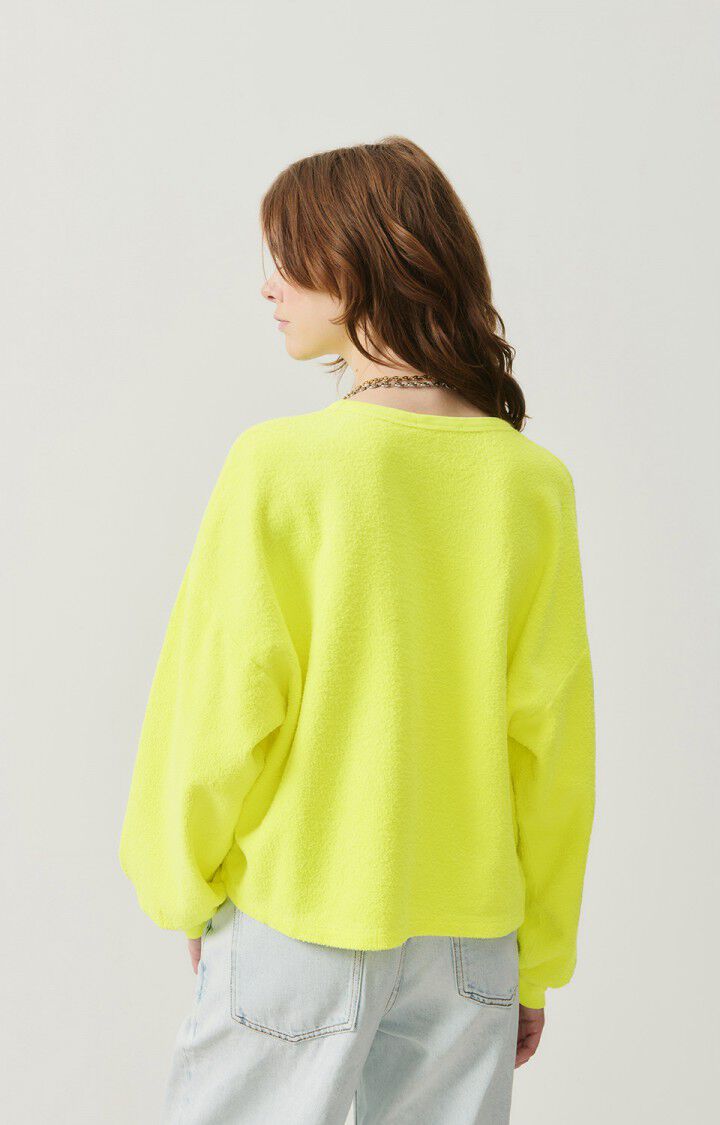American Vintage Sweat Femme Bobypark - JAUNE FLUO 48 Manches Longues Jaune - E25