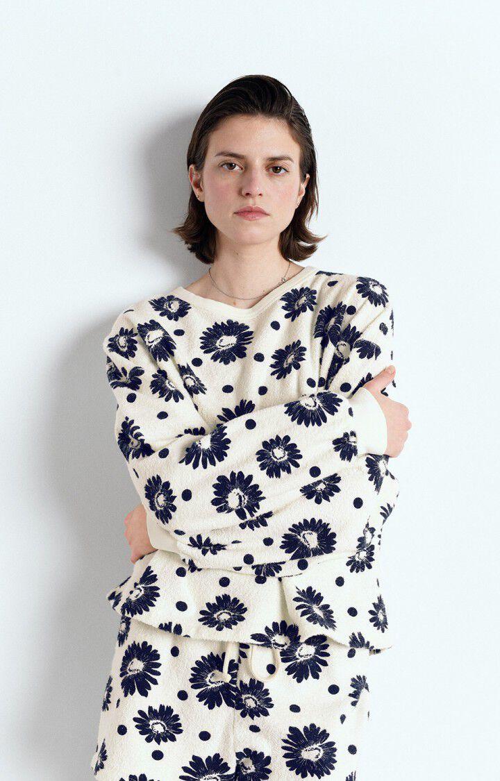 american vintage Sweat femme Bobypark - JEANINE 49 Manches longues Blanc - E25