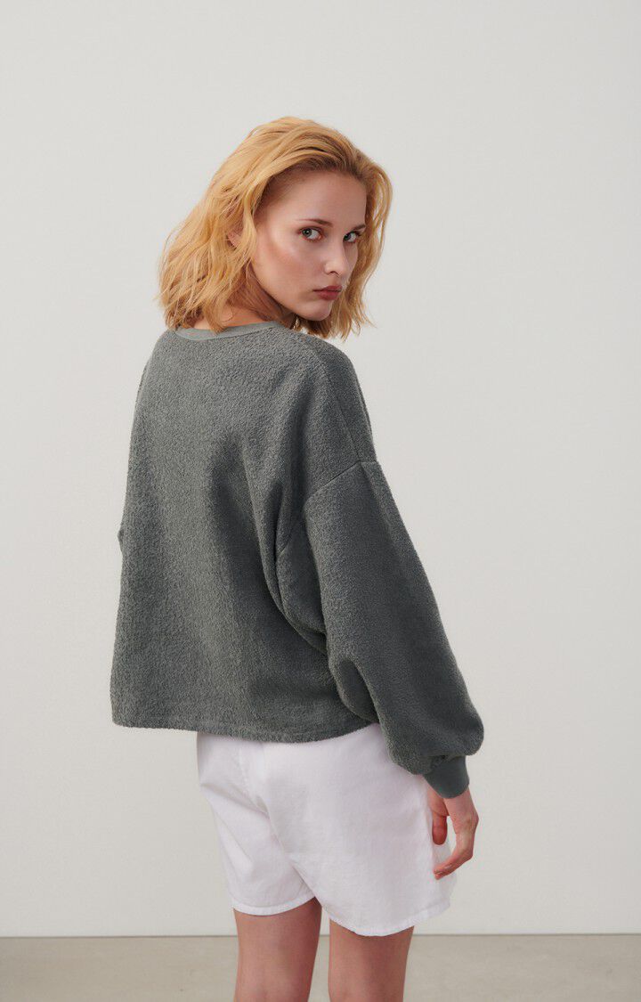 American Vintage Sweat Femme Bobypark - METAL 49 Manches Longues Gris - H24