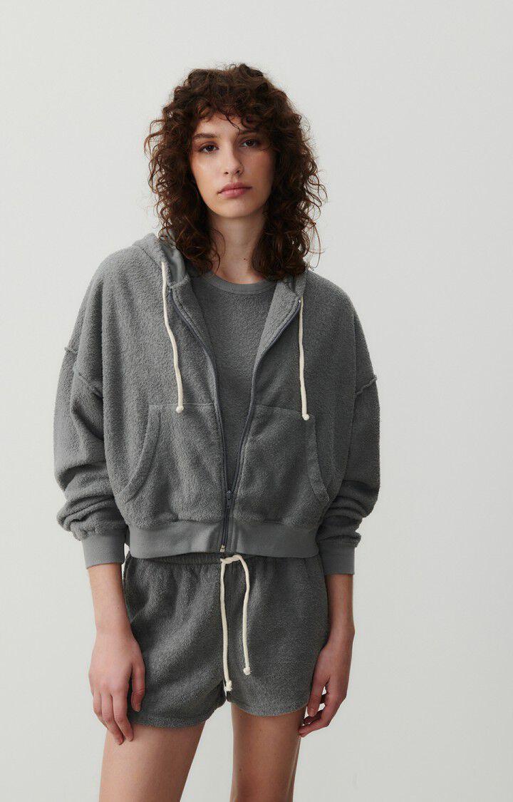 american vintage Sweat femme Bobypark - METAL 52 Manches longues Gris - H24