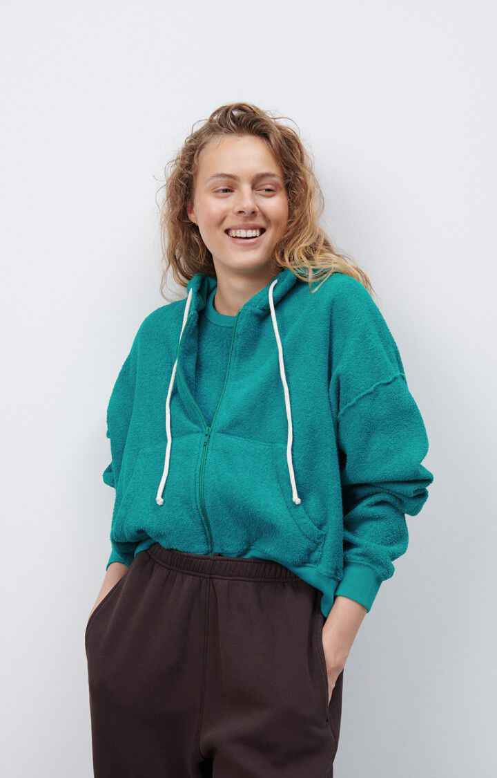 american vintage Sweat femme Bobypark - PAON 52 Manches longues Bleu - H24