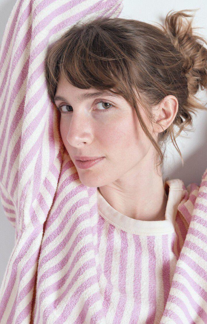 American Vintage Sweat Femme Bobypark - RAYURES PARME 49 Manches Longues Violet - E25
