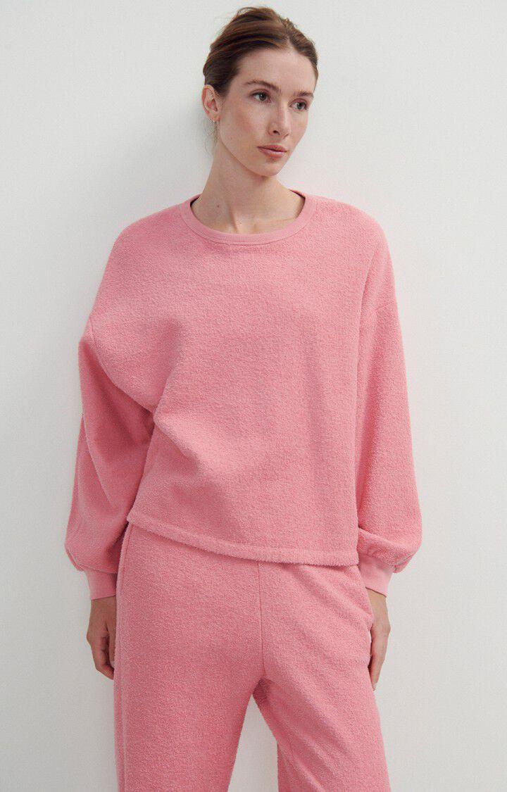 american vintage Sweat femme Bobypark - TENDRESSE CHINE 49 Manches longues Rose - E24