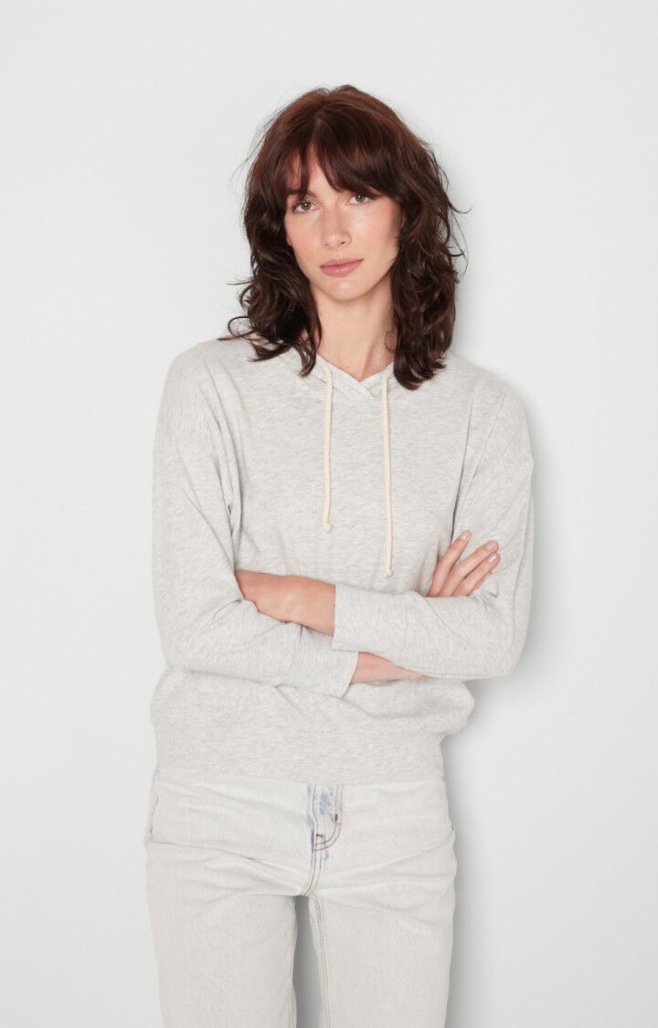 american vintage Sweat femme Bysapick - POLAIRE CHINE Gris - H22