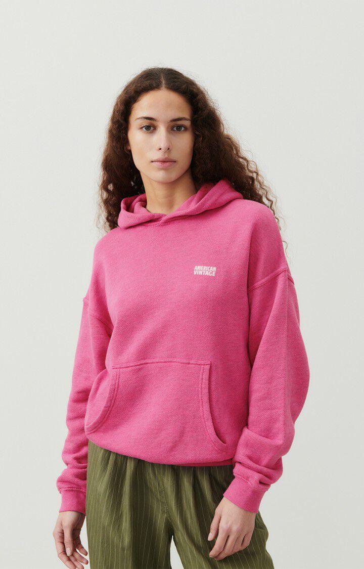 american vintage Sweat femme Doven - FUCHSIA SURTEINT 52 Manches longues Rose - E24