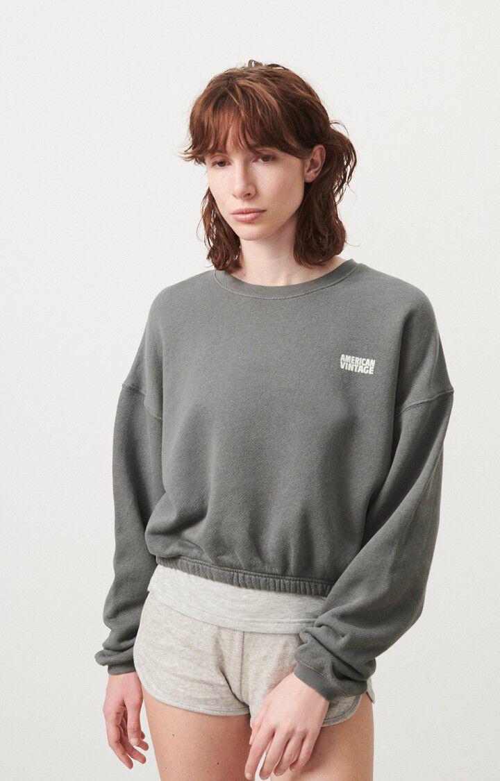american vintage Sweat femme Doven - METAL SURTEINT 51 Manches longues Noir - E24
