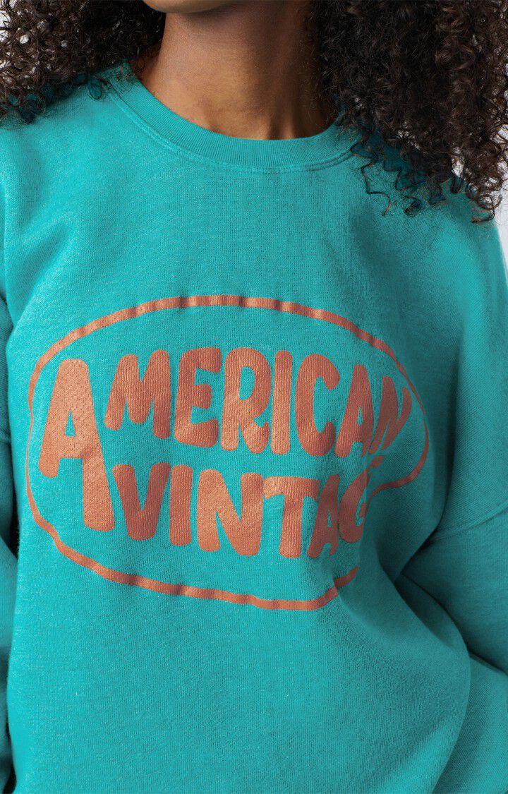 American Vintage Sweat Femme Doven - TROPIQUE SURTEINT 47 Manches Longues Bleu - E25