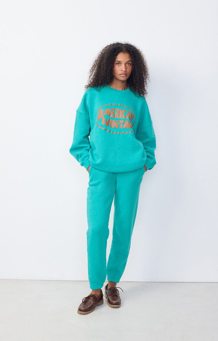 American Vintage Sweat Femme Doven - TROPIQUE SURTEINT 47 Manches Longues Bleu - E25
