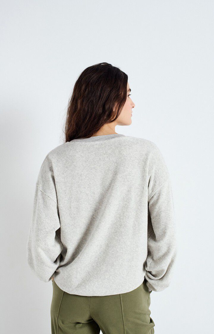 American Vintage Sweat Femme Dytown - GRIS CHINE 51 Manches Longues Gris - E25