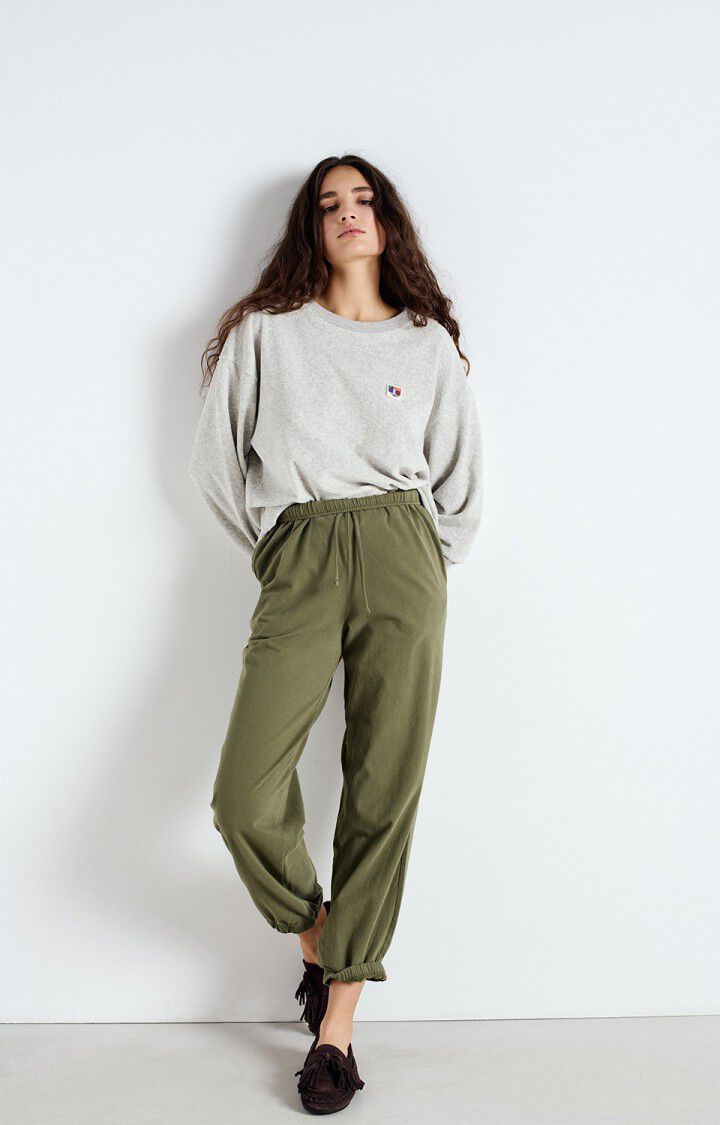 American Vintage Sweat Femme Dytown - GRIS CHINE 51 Manches Longues Gris - E25