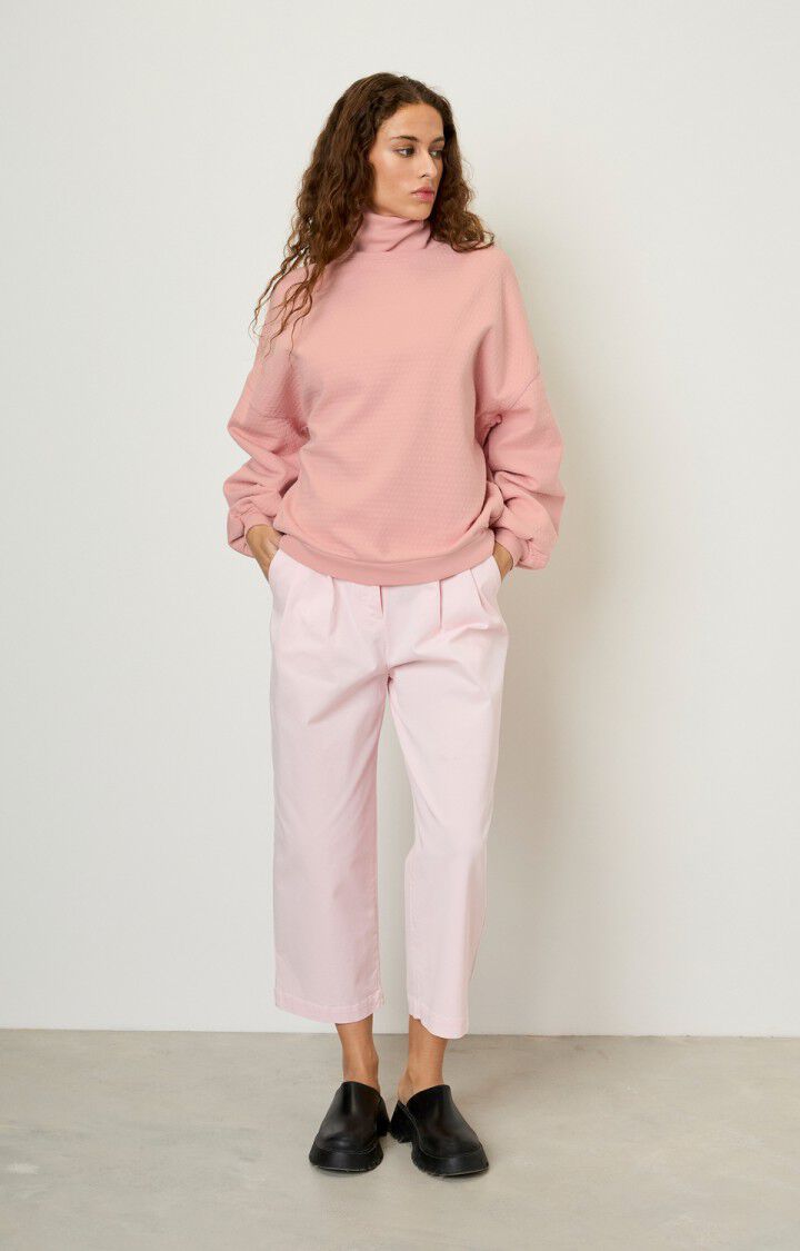American Vintage Sweat Femme Ellan - GLYCINE 47 Manches Longues Rose - H22