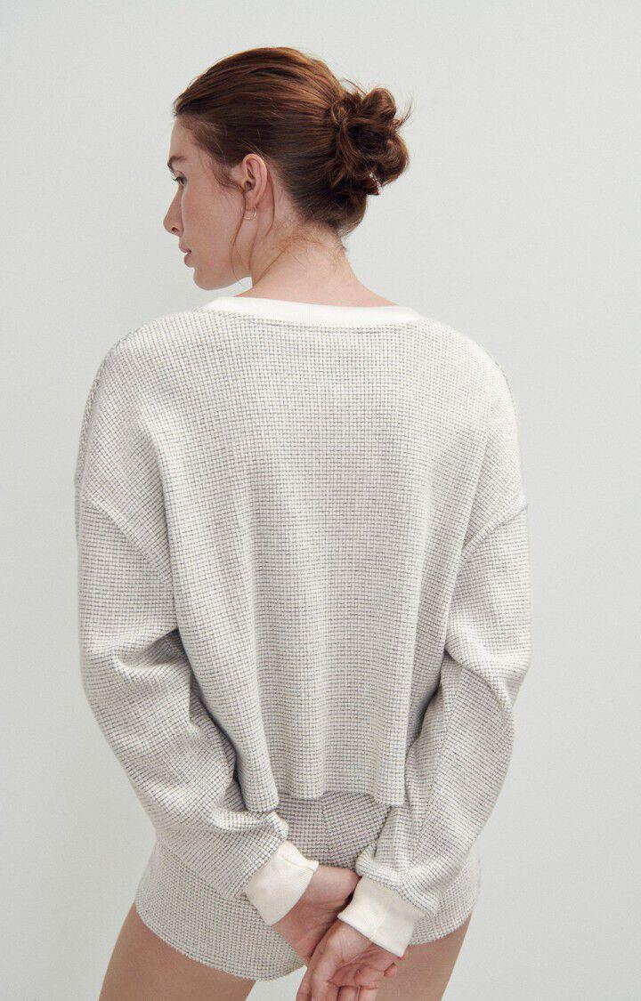 American Vintage Sweat Femme Gykotown - CARREAUX GRIS 54 Manches Longues Gris - E24