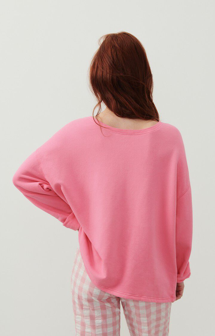 American Vintage Sweat Femme Hapylife - BUBBLE GUM VINTAGE 48 Manches Longues Rose - E24