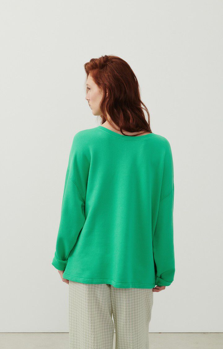 American Vintage Sweat Femme Hapylife - CHLOROPHYLLE VINTAGE 48 Manches Longues Vert - E24