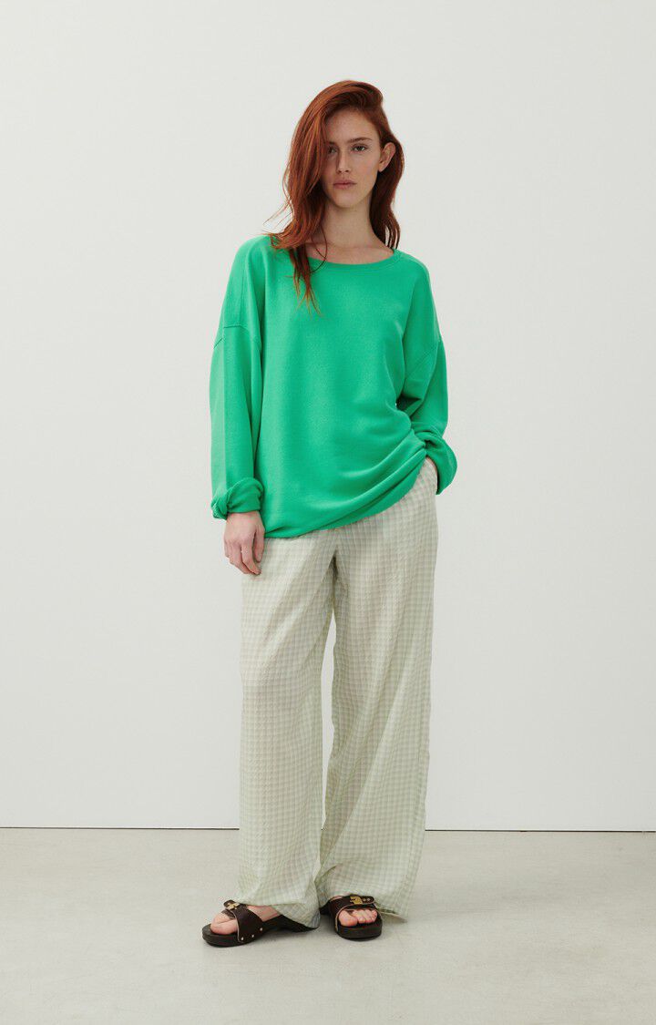 American Vintage Sweat Femme Hapylife - CHLOROPHYLLE VINTAGE 48 Manches Longues Vert - E24