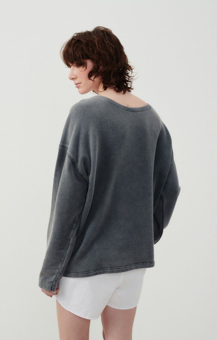 American Vintage Sweat Femme Hapylife - METAL VINTAGE 48 Manches Longues Gris - E24