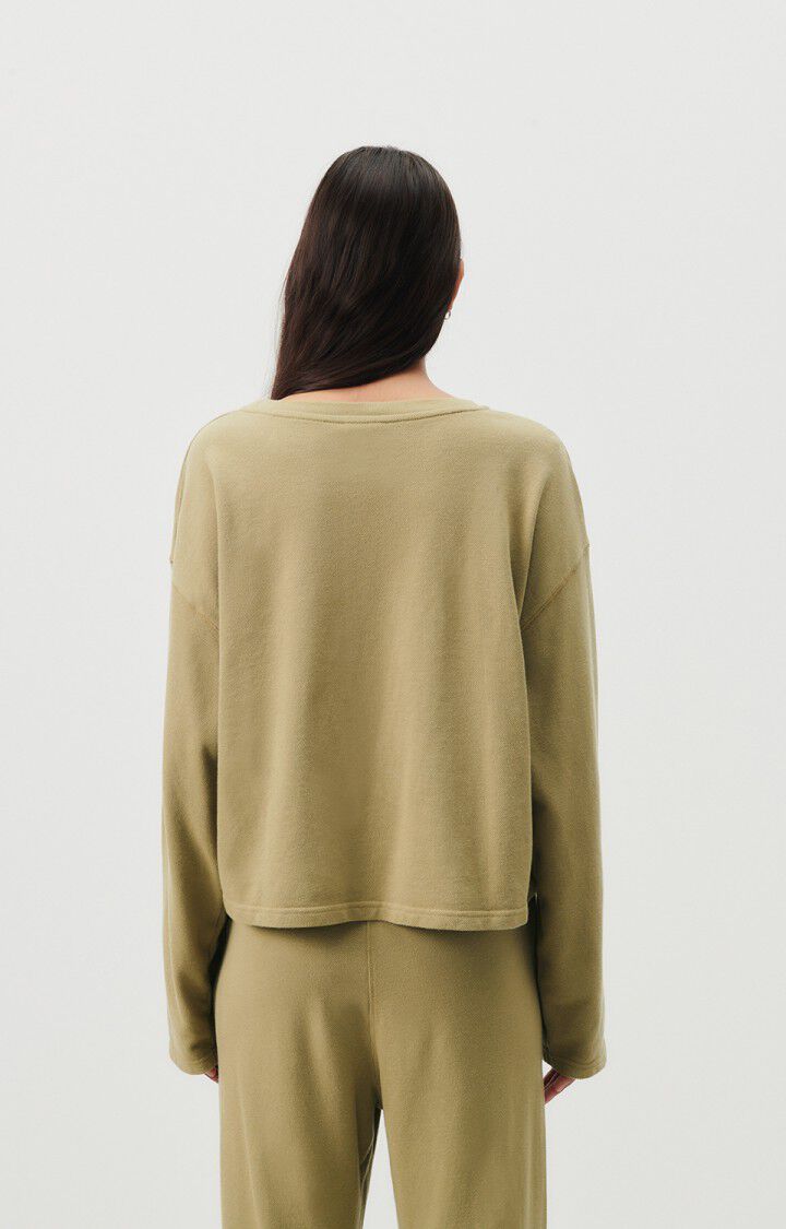 American Vintage Sweat Femme Hodatown - VERVEINE CHINE 53 Manches Longues Vert - H23